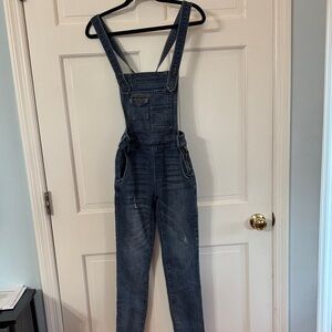 Free People Blue Denim Overalls